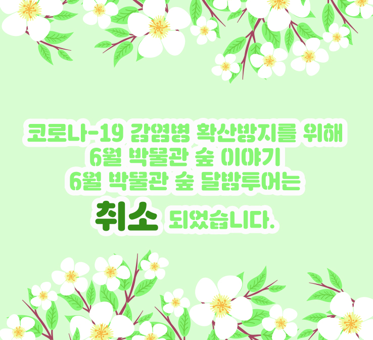 박물관 숲 이야기 & 달밤투어 취소 안내